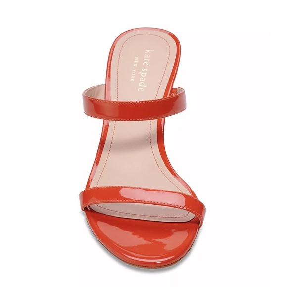♠️Kate Spade Palm Springs Slide Leather Sandals, Dried Apricot Orange NIB - Picture 3 of 9